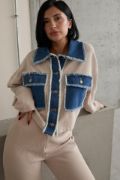 Bej Denim Garnili Gömlek Ve Pantolon Takım resmi